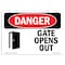 Signmission Safety Sign, OSHA Danger, 7" Height, Gate Opens Out, Landscape OS-DS-D-710-L-1722 - alternate 1